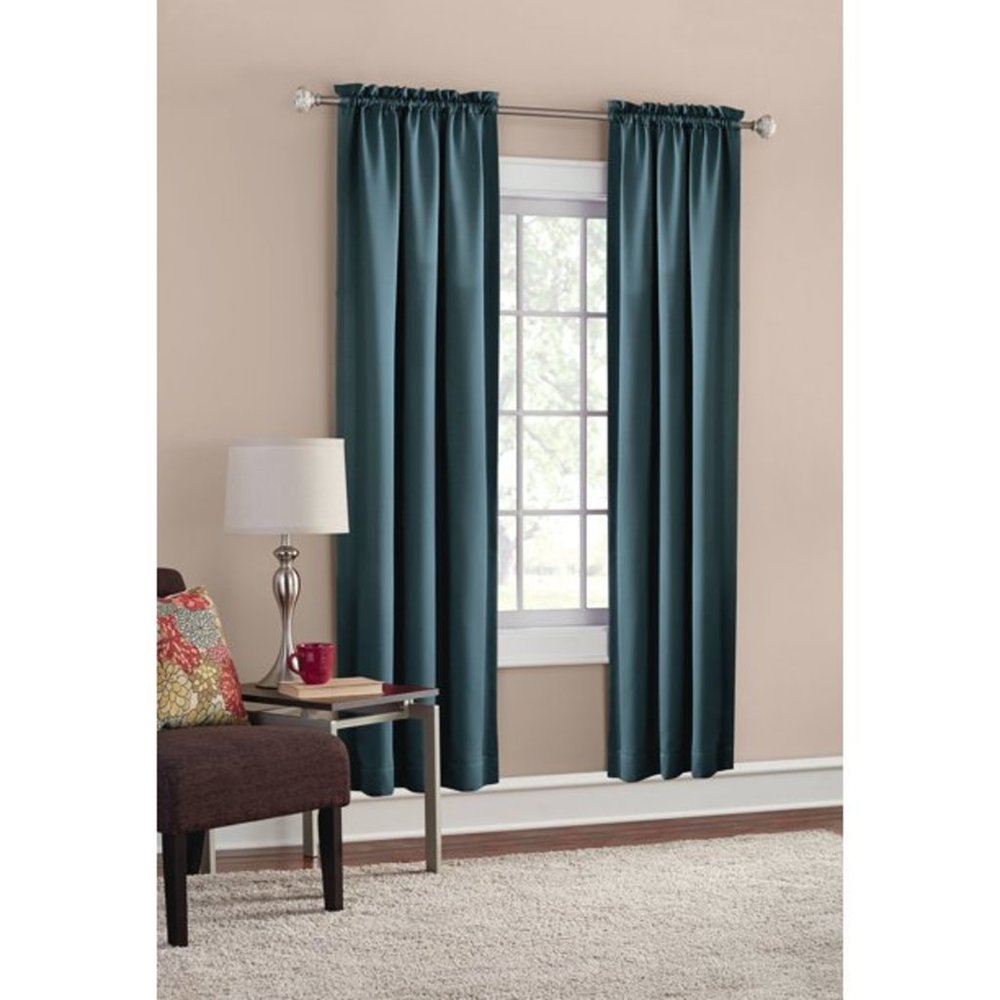 New Mainstays Room Darkening  Curtain Teal 54"